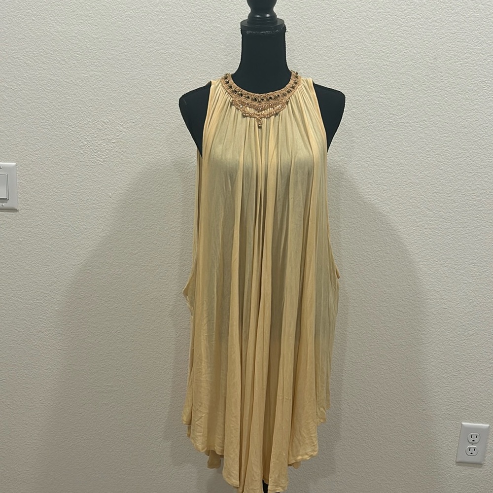 Free People Butter Yellow Beaded
Tunic Top -